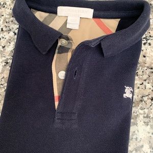 Kids Authentic Burberry Navy Polo 6y